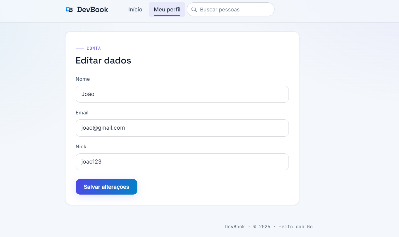 Perfil com seguidores e seguindo