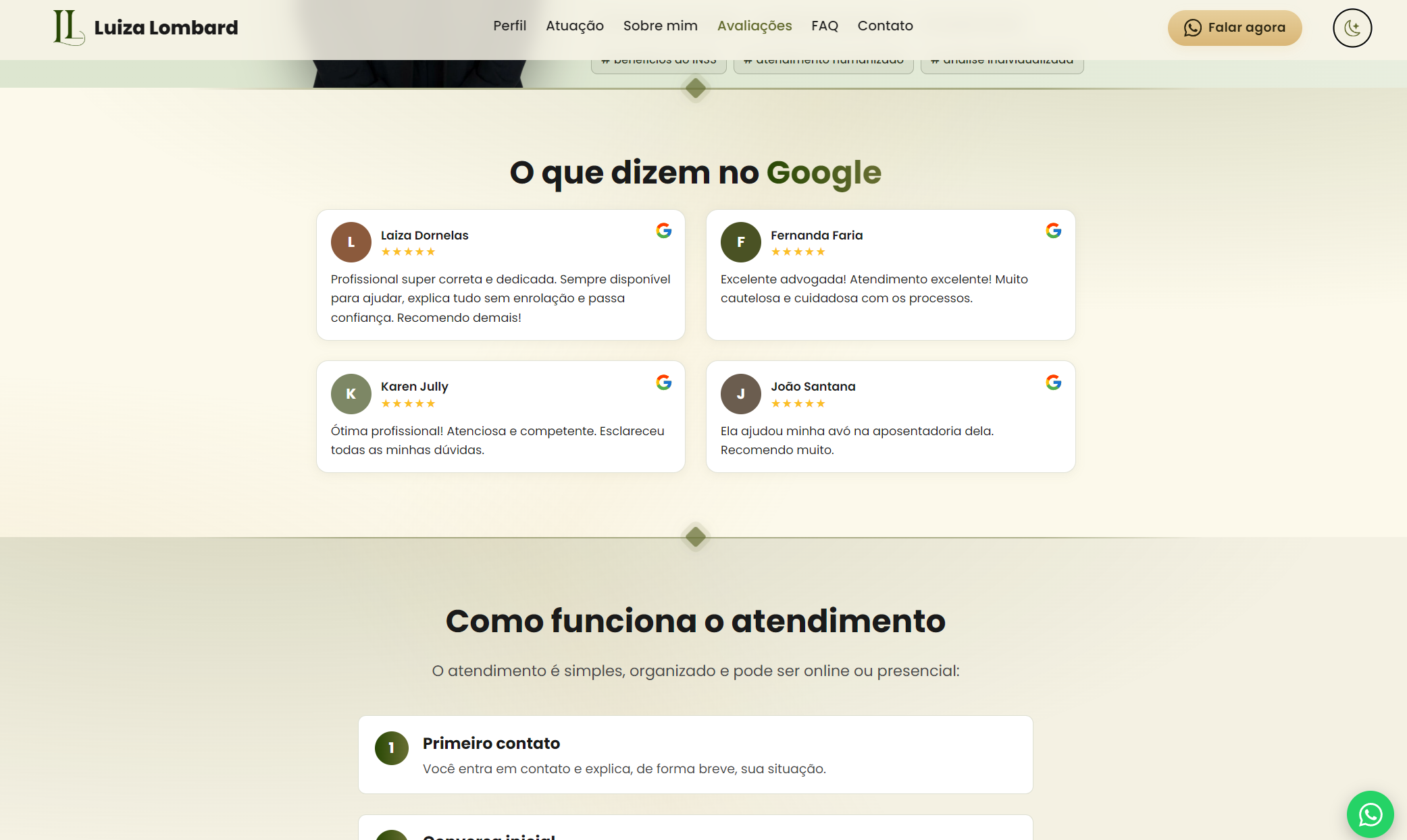 Página inicial do site